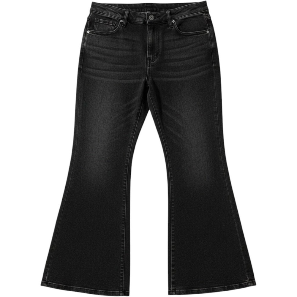 NWT Plus Size 26 Black‎ Wash Flare Jeans High Rise No Gap Waistband